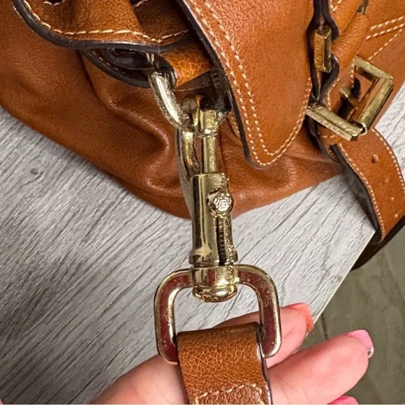 Authentic Mulberry Alexa Leather Satchel with Brass Turnlock - Cognac Brown - Picture 13 of 16